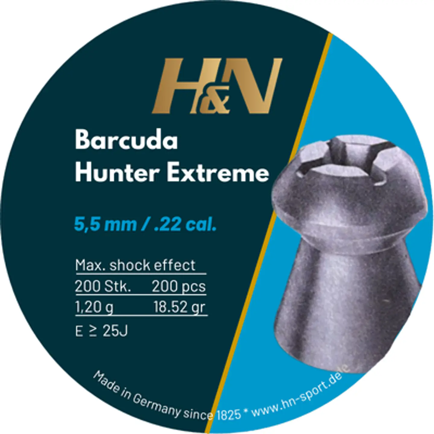 Postones H&N Baracuda Hunter Extreme 18.52 Gr Cal. 5.5 mm – 200 Unid. 1