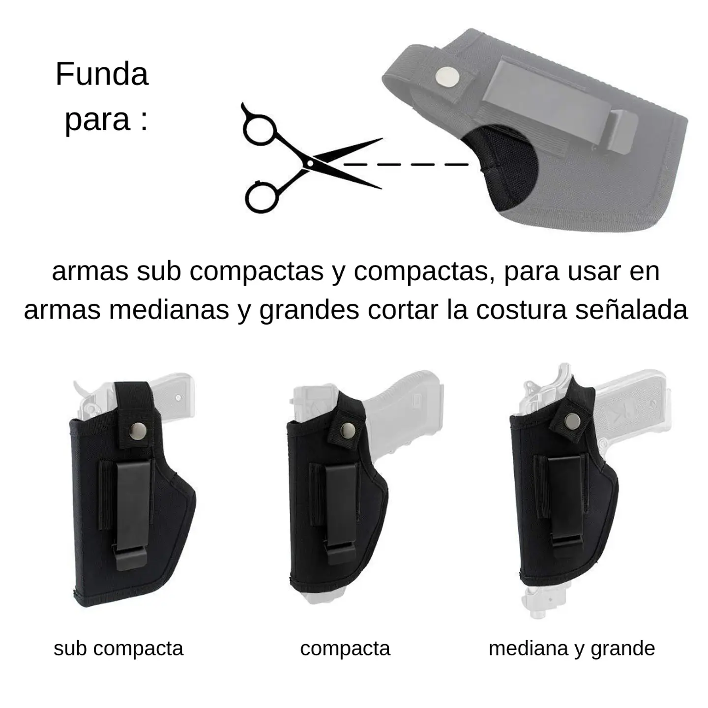 Funda Pistola o Revólver Negra Defensor 3