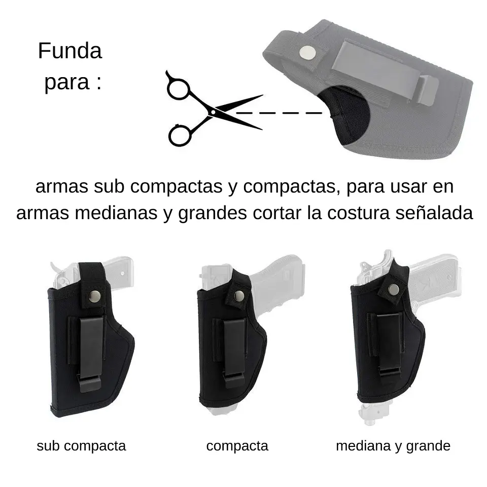 Funda Pistola o Revólver Negra Defensor 3
