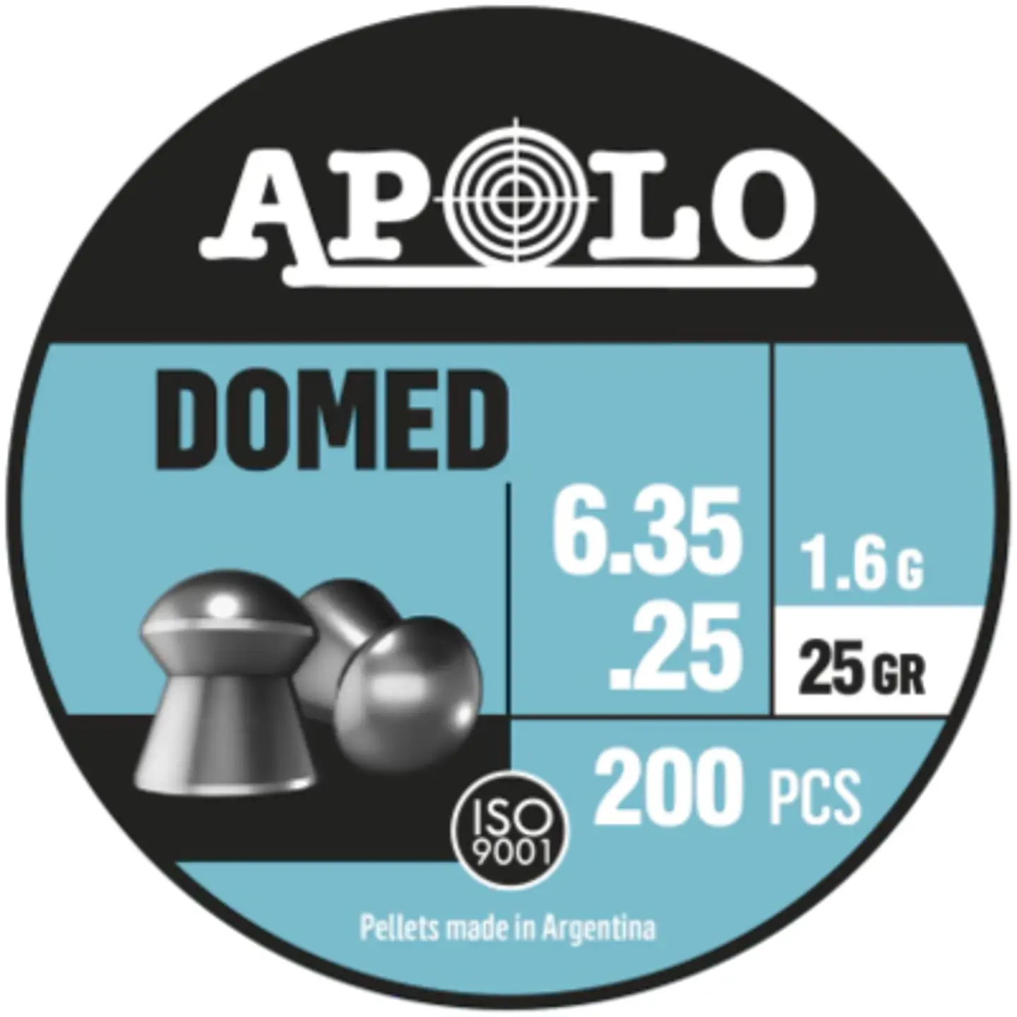 Postones Apolo Domed 6.35 mm 25 gr 200 u. 1