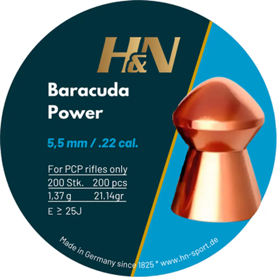 Postones H&N Barracuda Power 5.5 mm 21,14 gr 200 u. 1