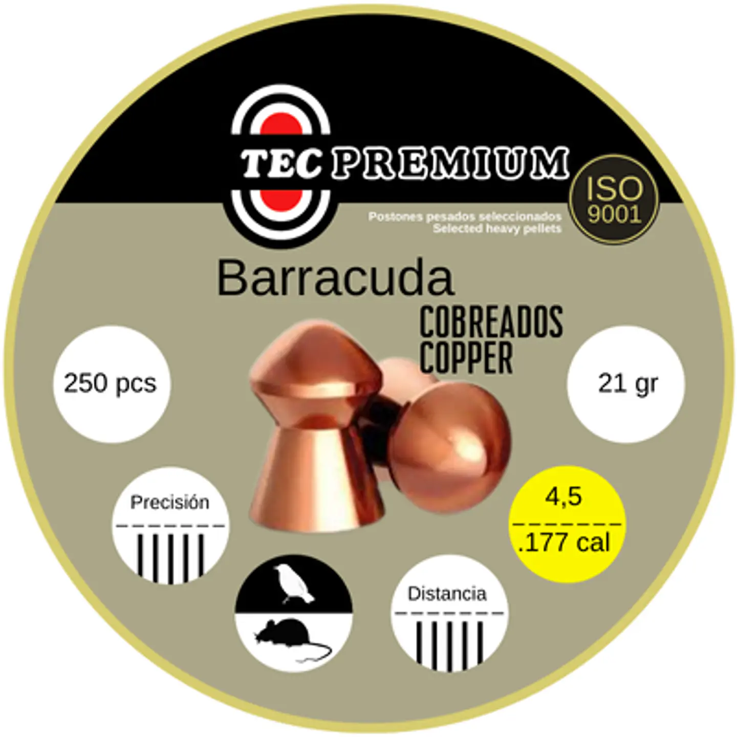 Postones TEC Premium Baracuda 5.5 mm 21 gr 250 u. 1