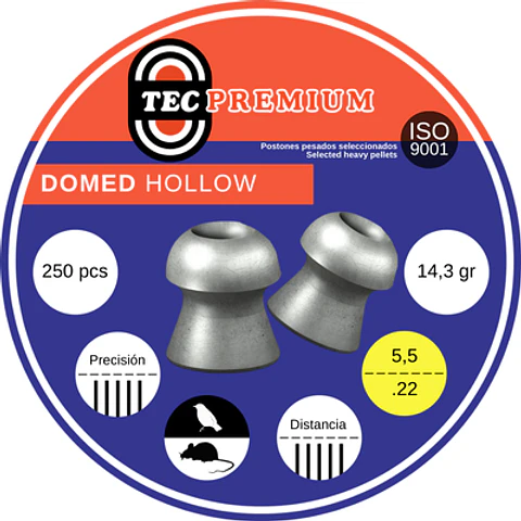Postones TEC Premium Domed Hollow 5.5 mm 14,3 gr 250 u.