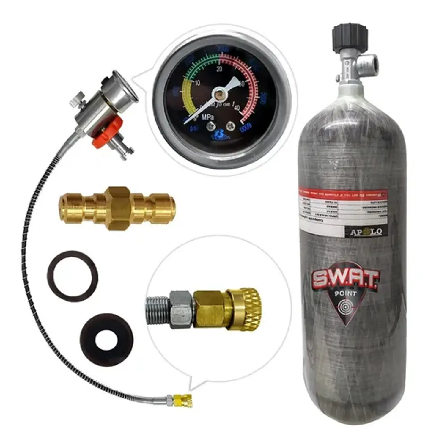 Scuba Apolo 6,8 L Fibra de Carbono + DIN 1