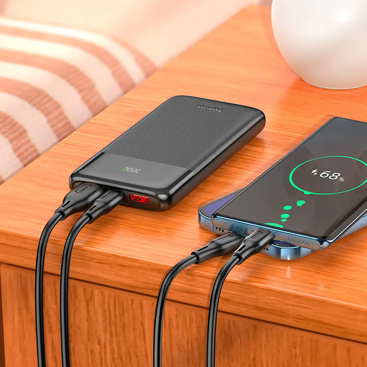 Powerbank Hoco J121 10000 mAh Fast LED negro 4