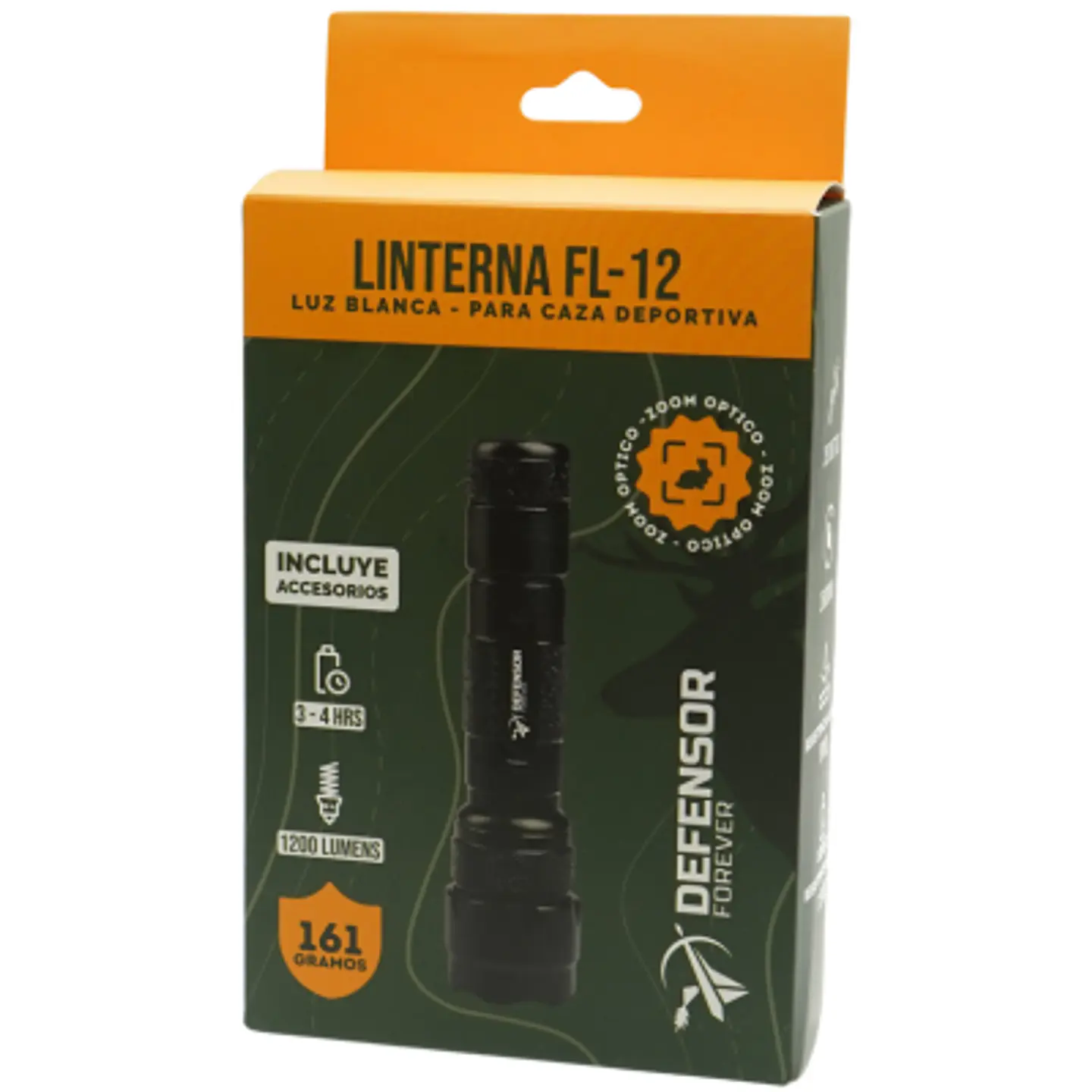 Kit Linterna Luz Blanca FL-12 Defensor 1