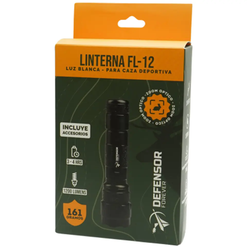 Kit Linterna Luz Blanca FL-12 Defensor 1