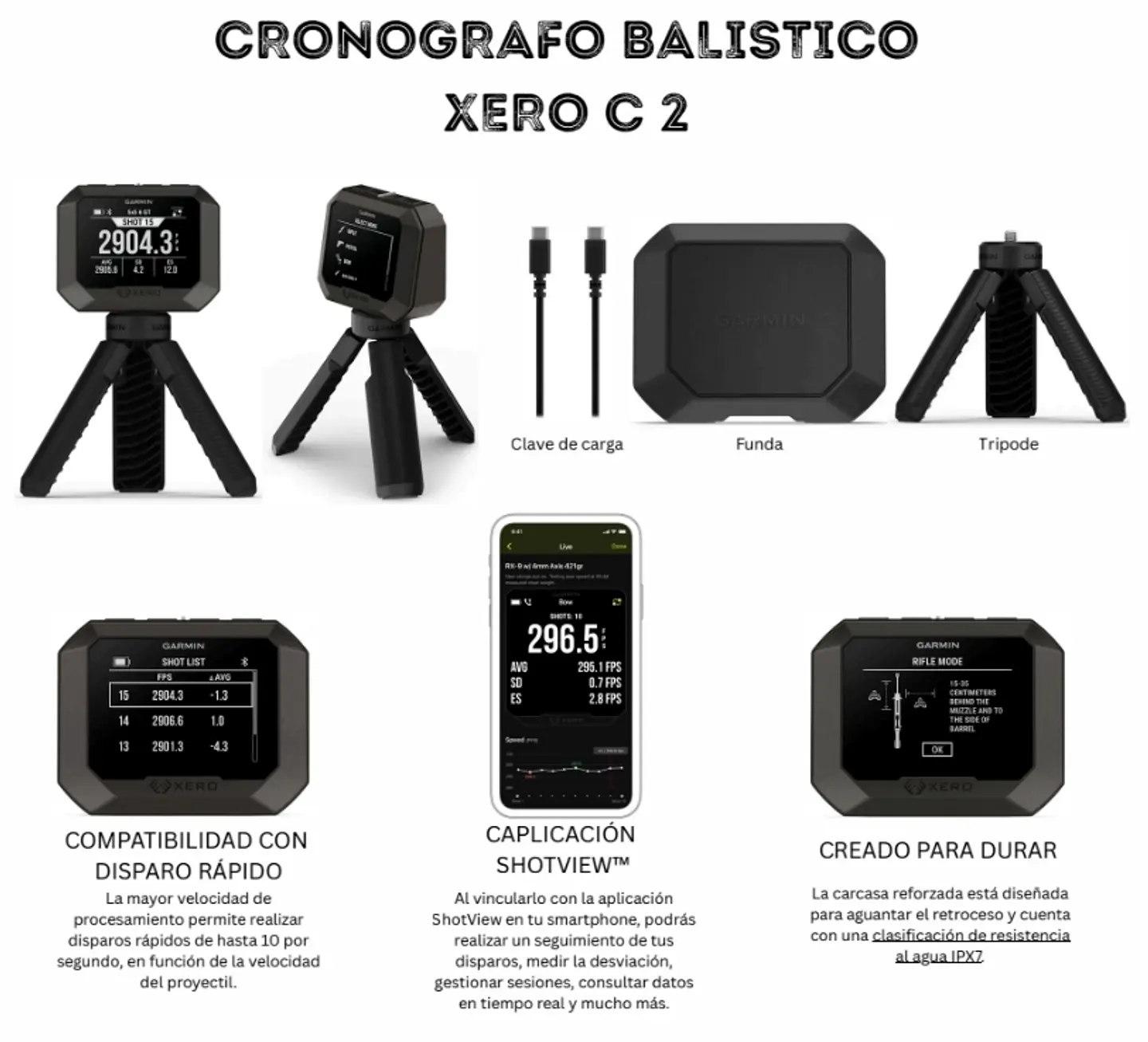 Cronógrafo Garmin Xero C2  Para Obtener Datos Balísticos Exactos 4