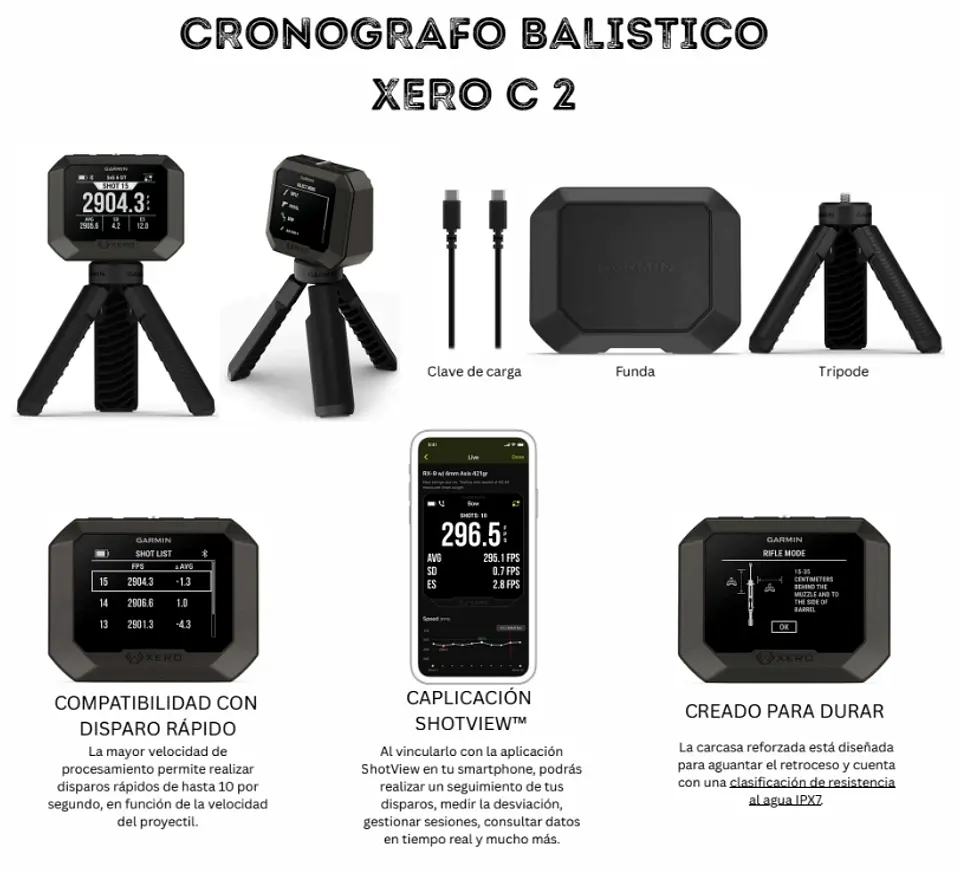 Cronógrafo Garmin Xero C2  Para Obtener Datos Balísticos Exactos 4