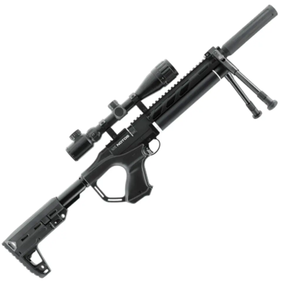Kit Rifle PCP Umarex Notos 28J 5.5 2.4330 + mira 3-9x40 + bípode + funda + postones 1