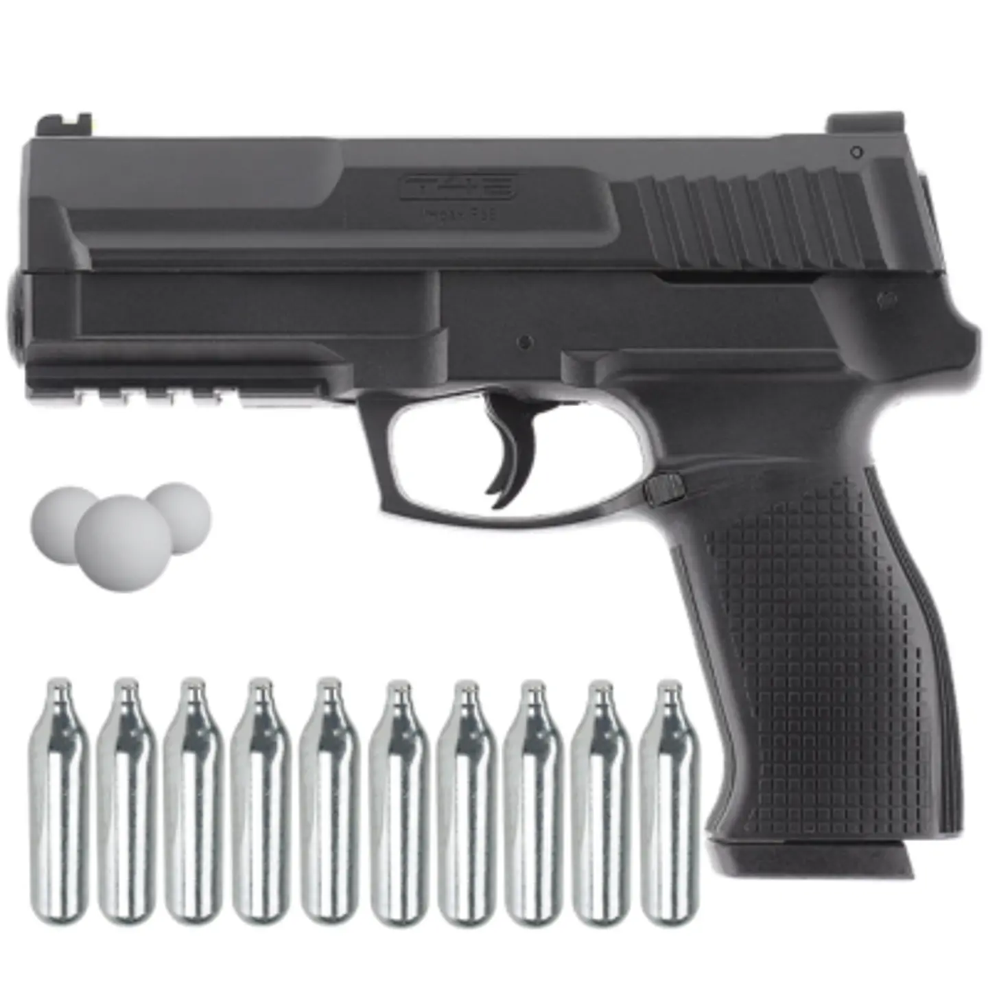 Kit Pistola Traumática Umarex Impax P68 2.4070-1 / 16J + 10 co2 + 25 municiones de pvc 2