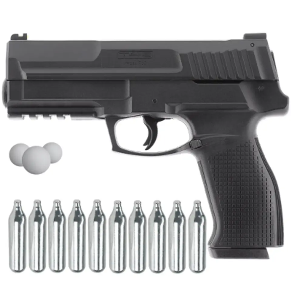 Kit Pistola Traumática Umarex Impax P68 2.4070-1 / 16J + 10 co2 + 25 municiones de pvc 2