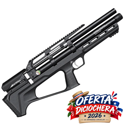 🎉 ¡OFERTAS DIECIOCHERAS! 🎉Rifle Pcp Northtac QILIN BP-A Bullpup de 18" 45 cm 5.5 + Funda + Postones 