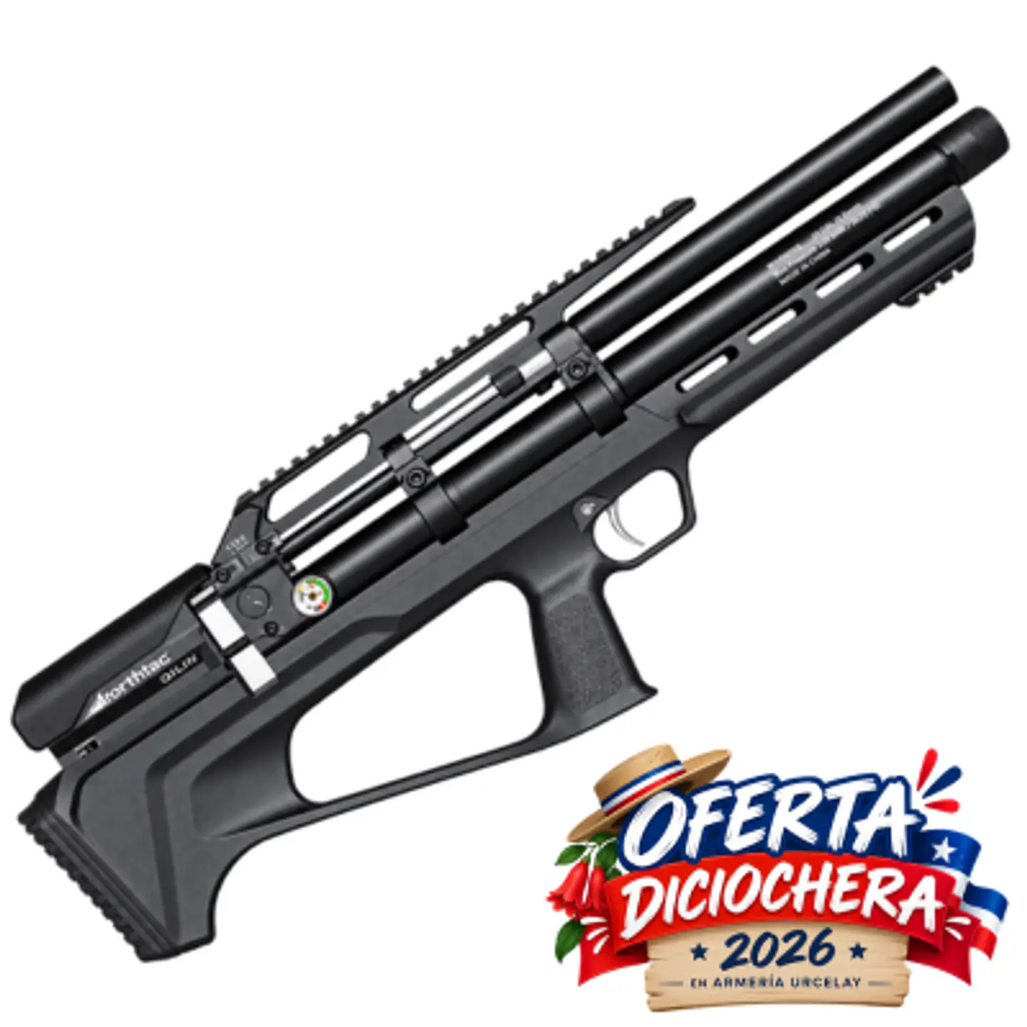 🎉 ¡OFERTAS DIECIOCHERAS! 🎉Rifle Pcp Northtac QILIN BP-A Bullpup de 18