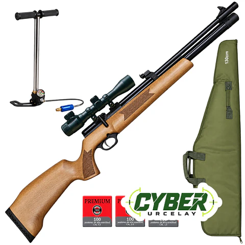 🚀¡Cyber!🚀 Kit Rifle Pcp PR900 Artemis G3 5.5 + bombin + mira 3-9x40AOE + funda + postones