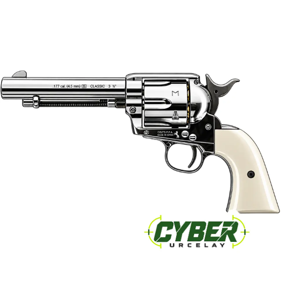 🚀¡Cyber!🚀 Revólver CO2 Umarex Colt SAA Nikel 4.5 mm 1