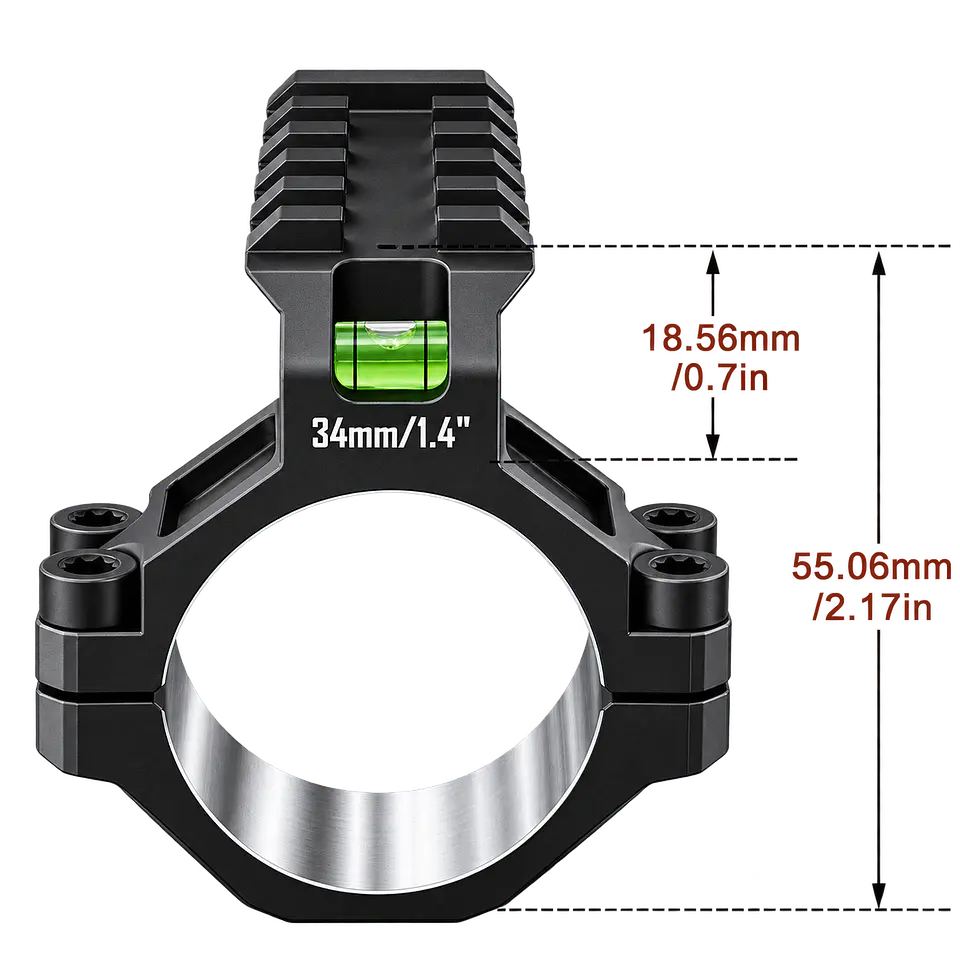 Adaptador Discovery alto precisión de anillo de alcance 30-34/22 con nivel burbuja 2
