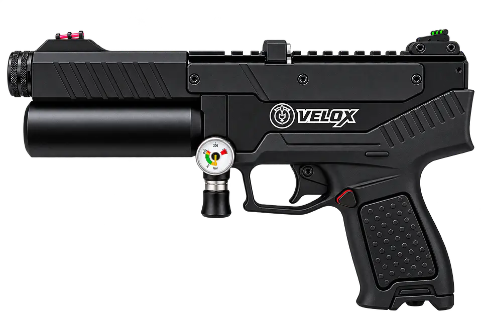PISTOLA PCP HATSAN VELOX CAL CAL 5,5 BLACK INCLUYE 2 BOTELLAS 1