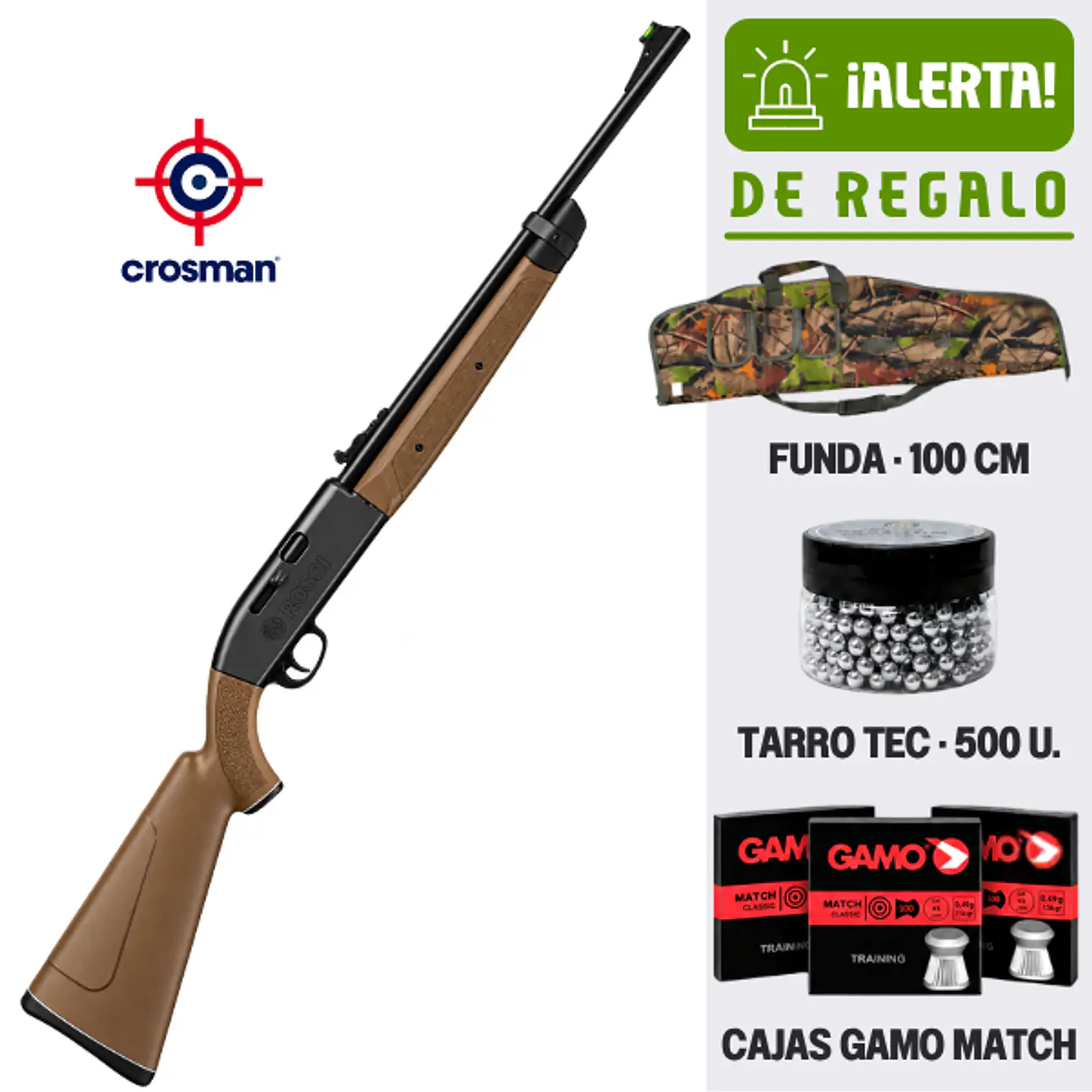 Rifle Crosman 2100 bombeo 4.5 + Funda + Postones + Balines 1