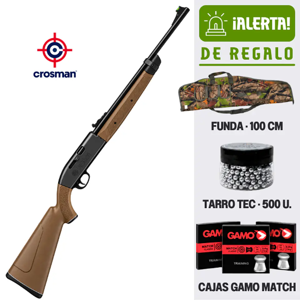 Rifle Crosman 2100 bombeo 4.5 + Funda + Postones + Balines 1