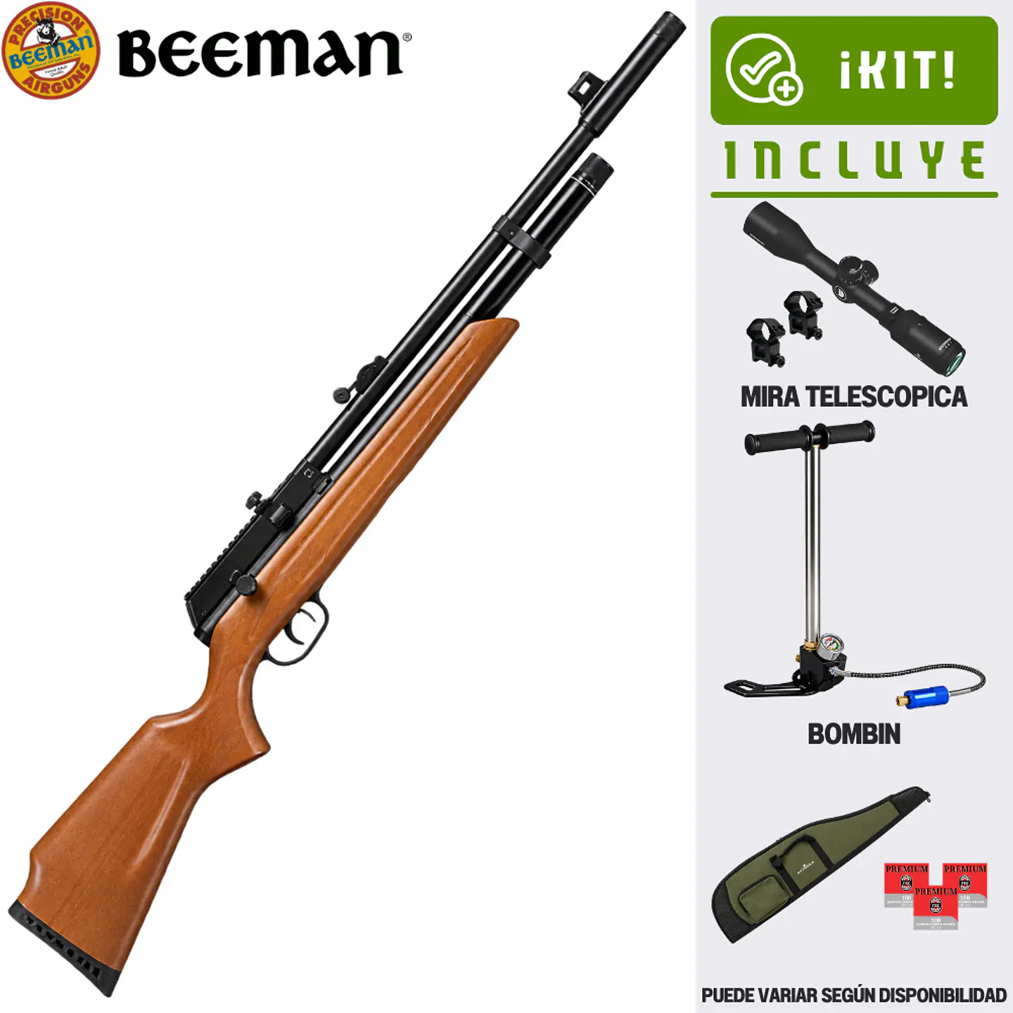 Kit Raider Cal. 5.5 Bombín Apolo + Mira 3-9×40 + Montura + Funda 1