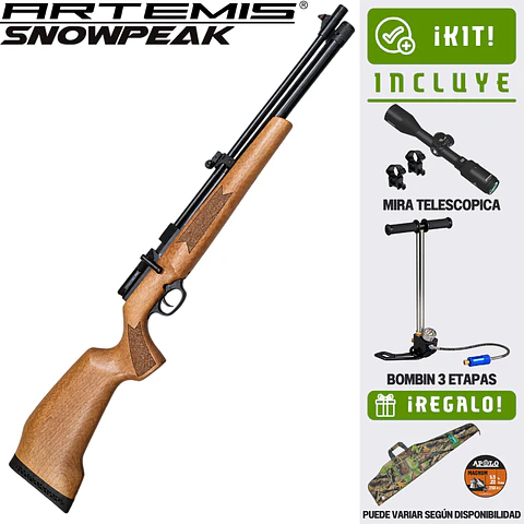 🎃 ¡Ofertas Halloween! Kit Rifle Pcp PR900 Artemis G3 5.5 + bombin + mira 3-9x40AOE + funda + postones