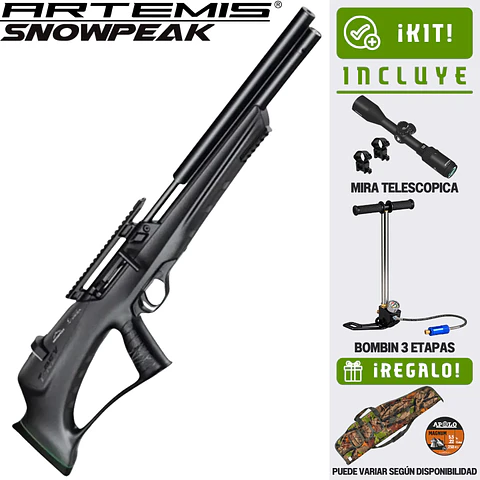 Kit T-Rex Artemis Bullpup 5.5 + bombin+ mira 3-9x40 + montura + funda + postones