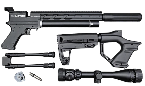 Kit Rifle PCP Umarex Notos 28J 5.5 2.4330 + mira 3-9x40 + bípode + funda + postones