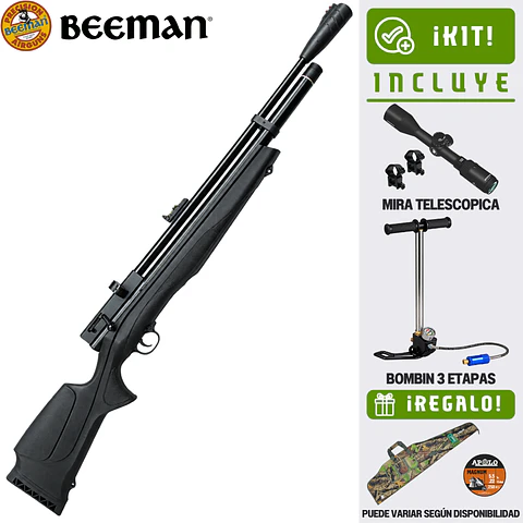 Kit Pcp Beeman Chief II Plus + mira 3-9x40 + bombín + funda + postones #1336