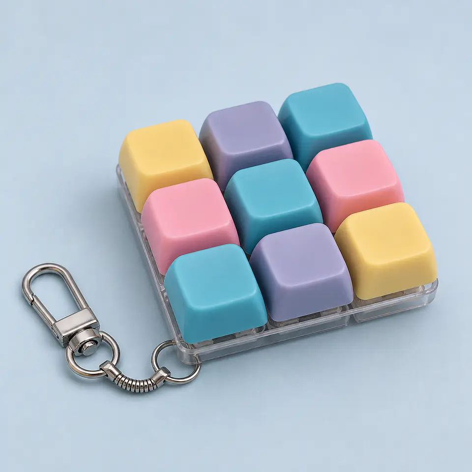 Llavero Fidget de 9 Teclas Pastel 3