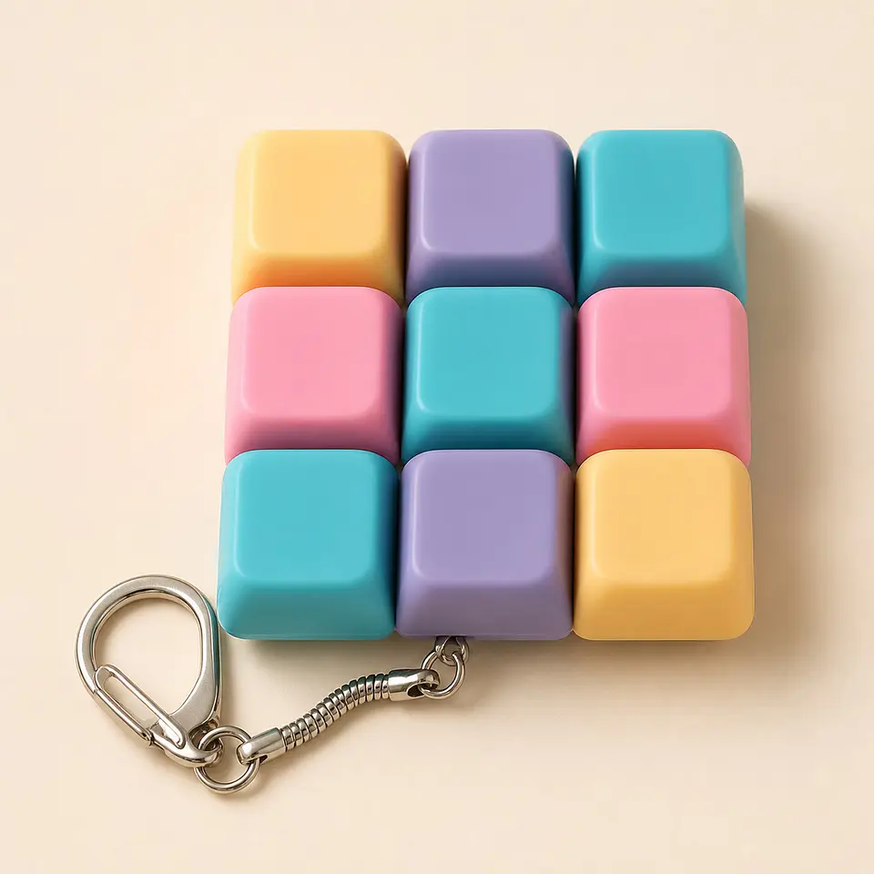 Llavero Fidget de 9 Teclas Pastel 4