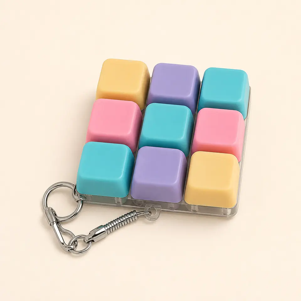Llavero Fidget de 9 Teclas Pastel 5