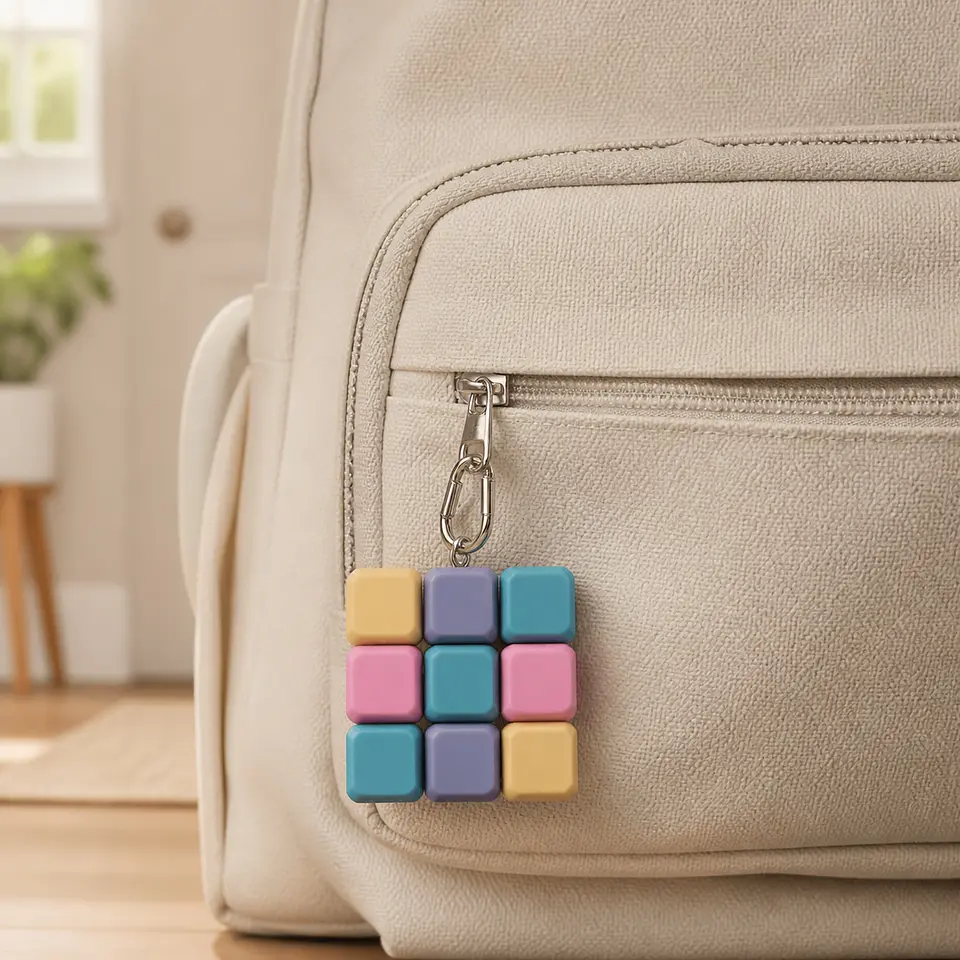 Llavero Fidget de 9 Teclas Pastel 7
