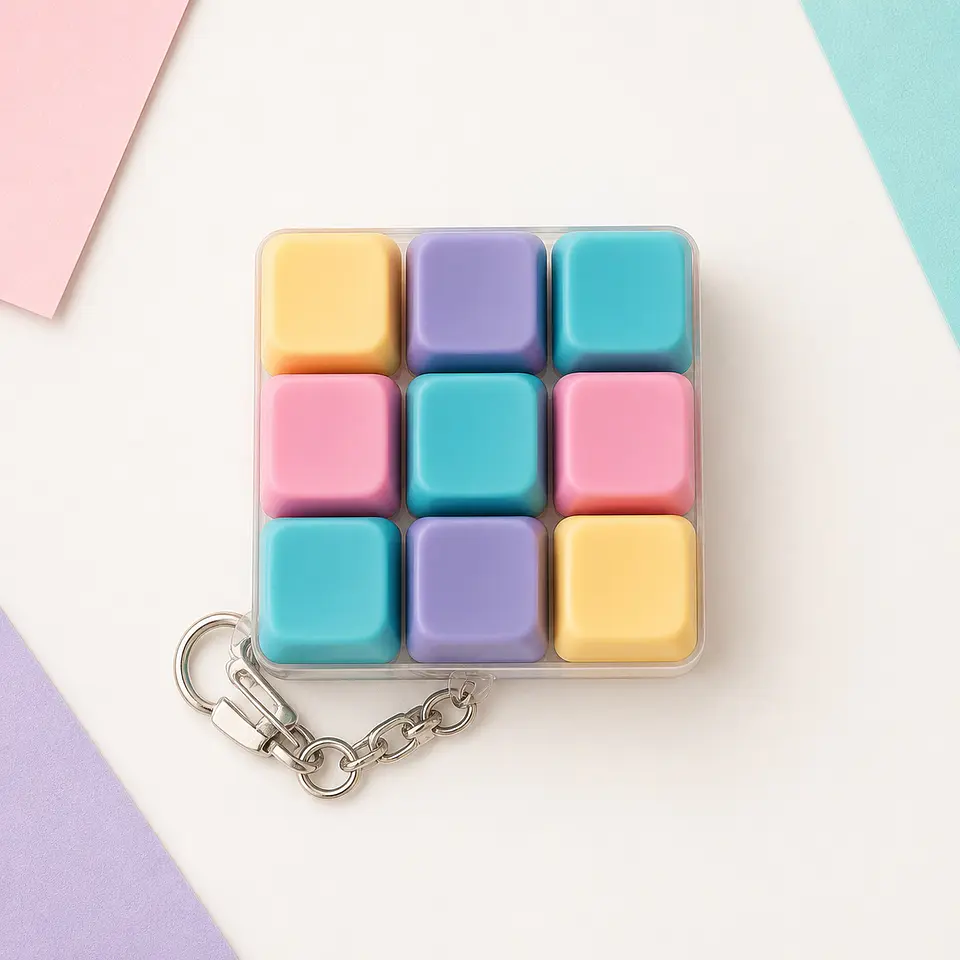 Llavero Fidget de 9 Teclas Pastel 8