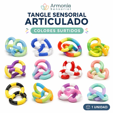 Tangle Sensorial Articulado – Fidget Flexible Giratorio