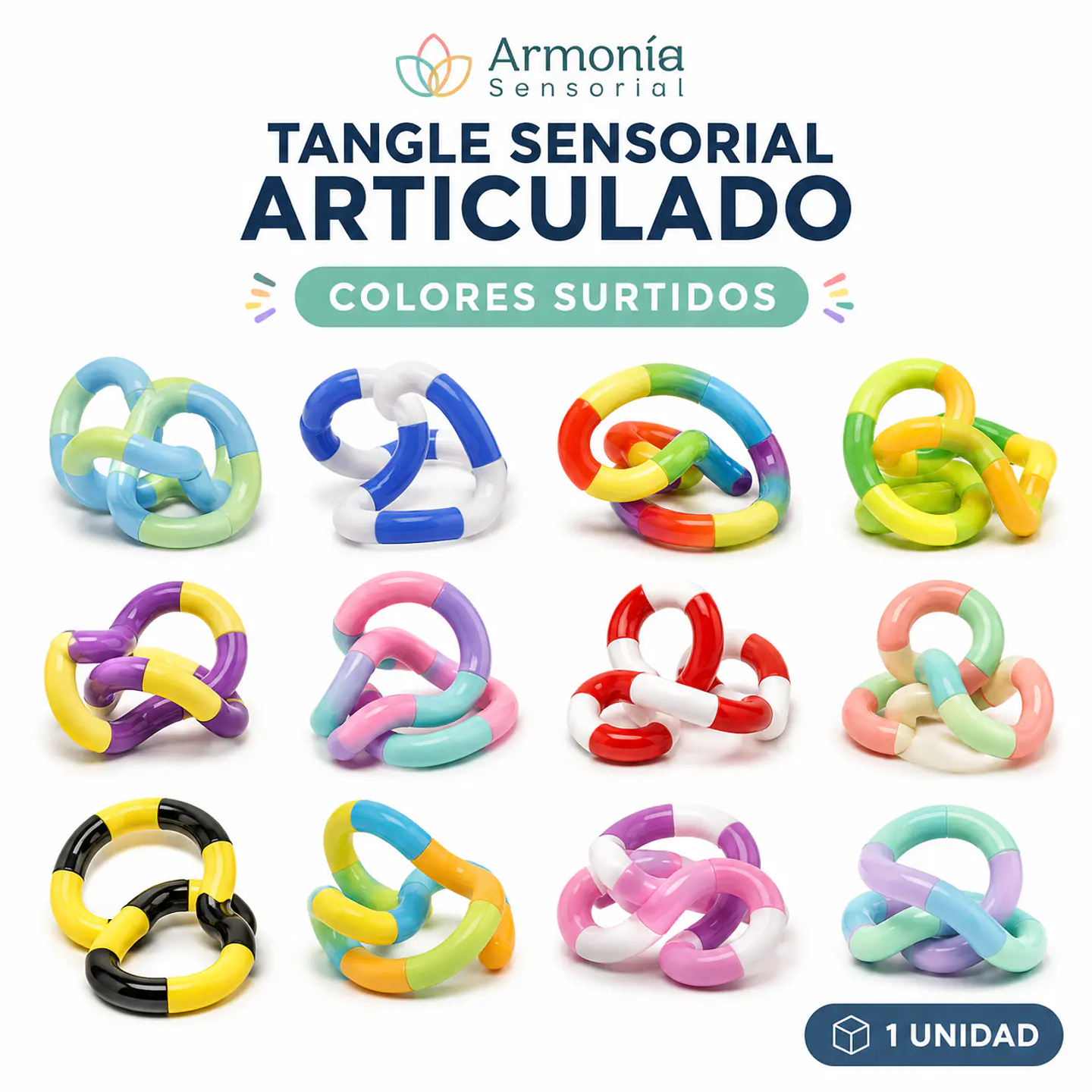 Tangle Sensorial Articulado – Fidget Flexible Giratorio 1