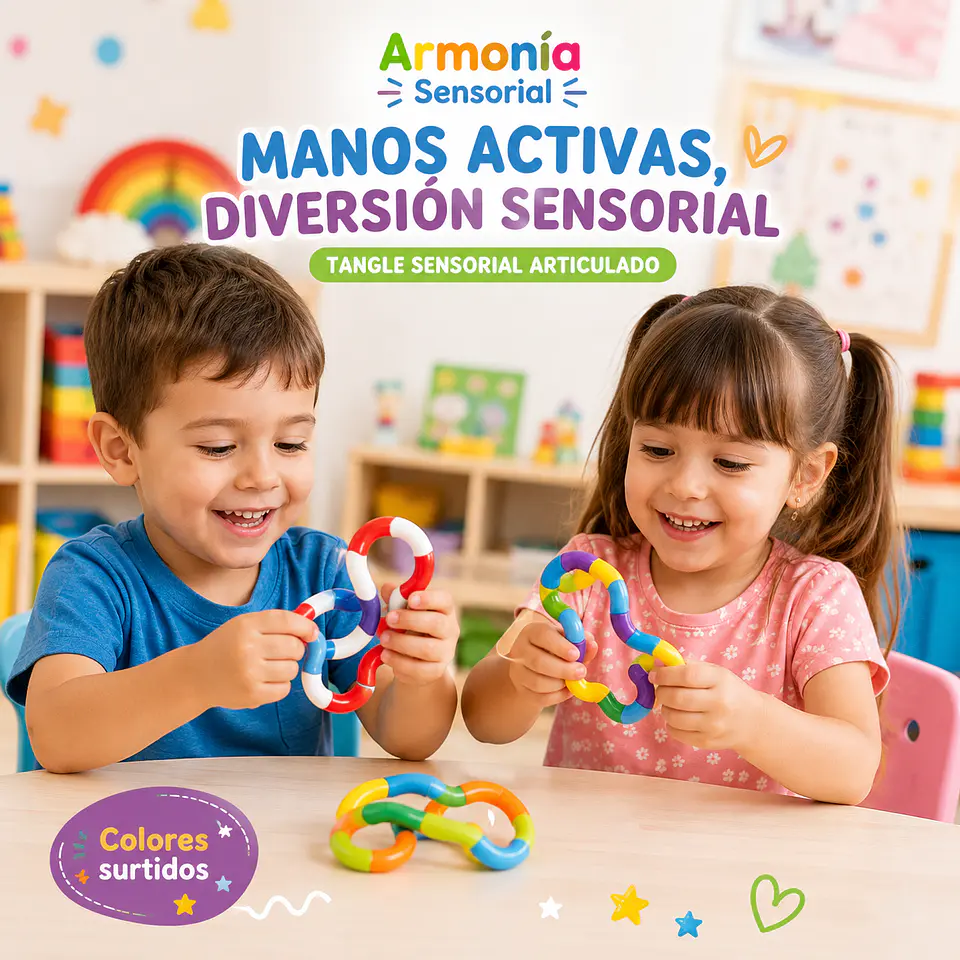 Tangle Sensorial Articulado – Fidget Flexible Giratorio 3