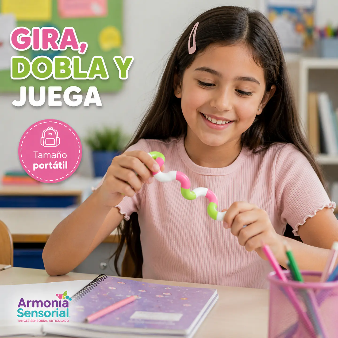 Tangle Sensorial Articulado – Fidget Flexible Giratorio 4