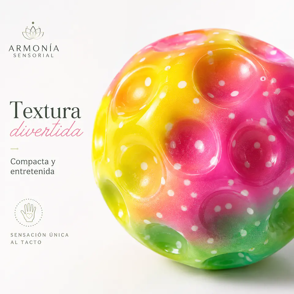 Pack de 2 Pelotas Sensoriales Arcoíris Rebotadoras 3