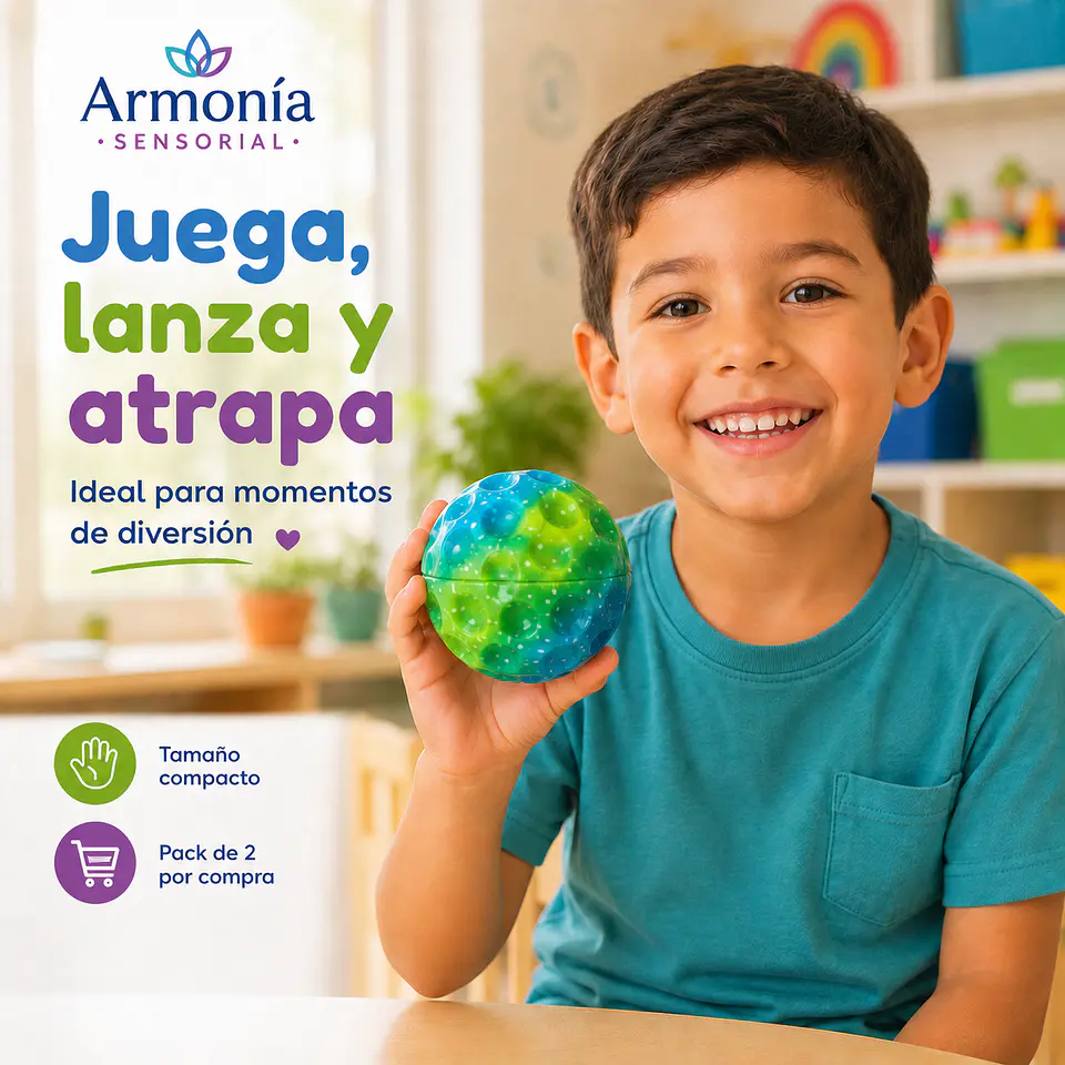 Pack de 2 Pelotas Sensoriales Arcoíris Rebotadoras 4