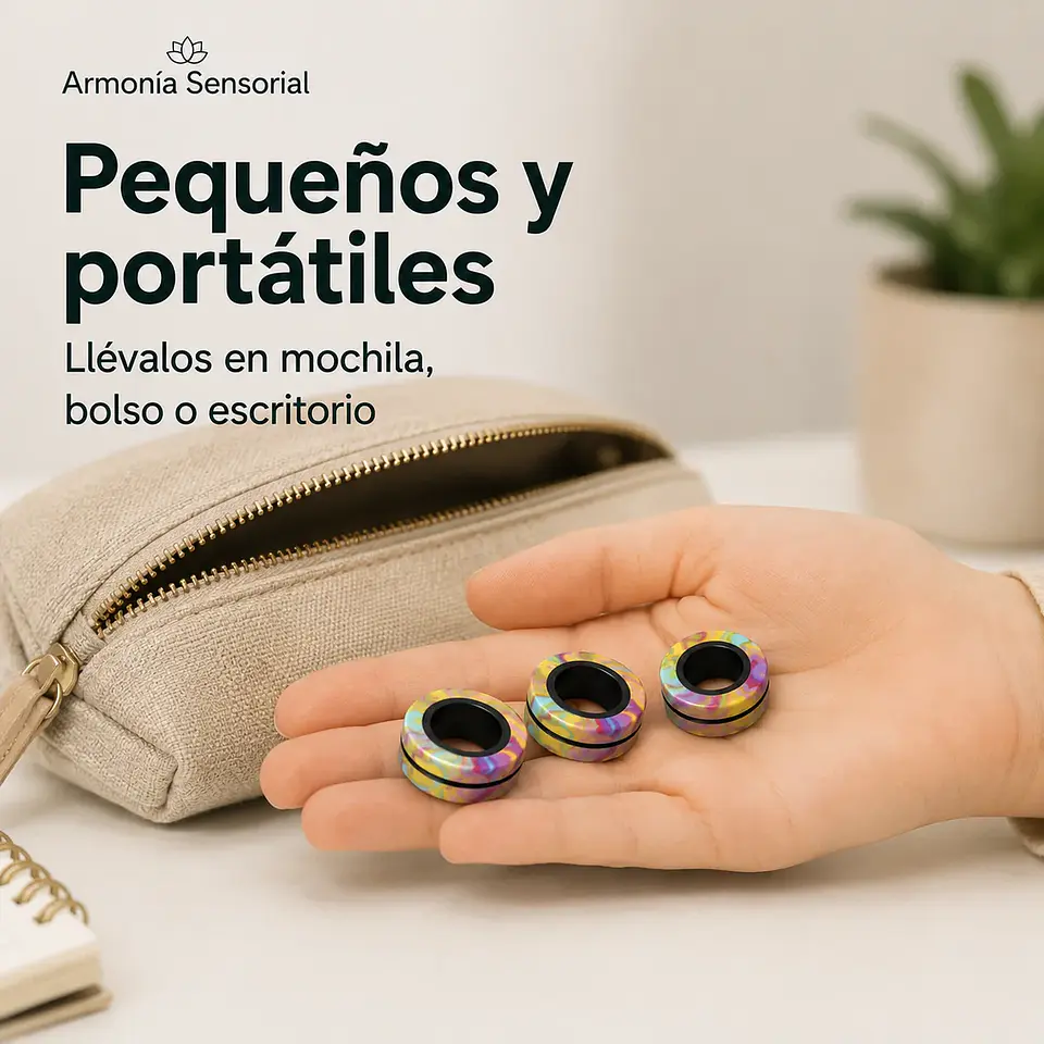 Set de 3 Anillos Magnéticos Fidget Arcoíris 5