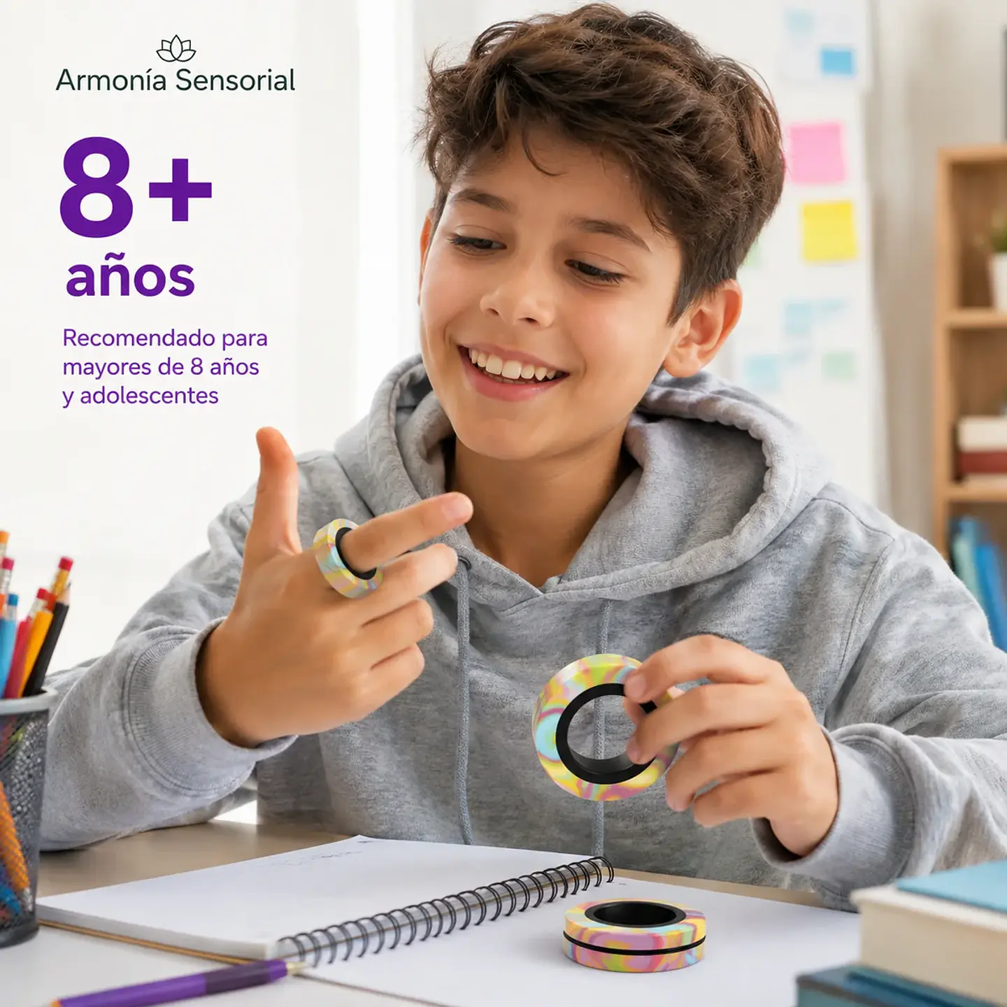 Set de 3 Anillos Magnéticos Fidget Arcoíris 6