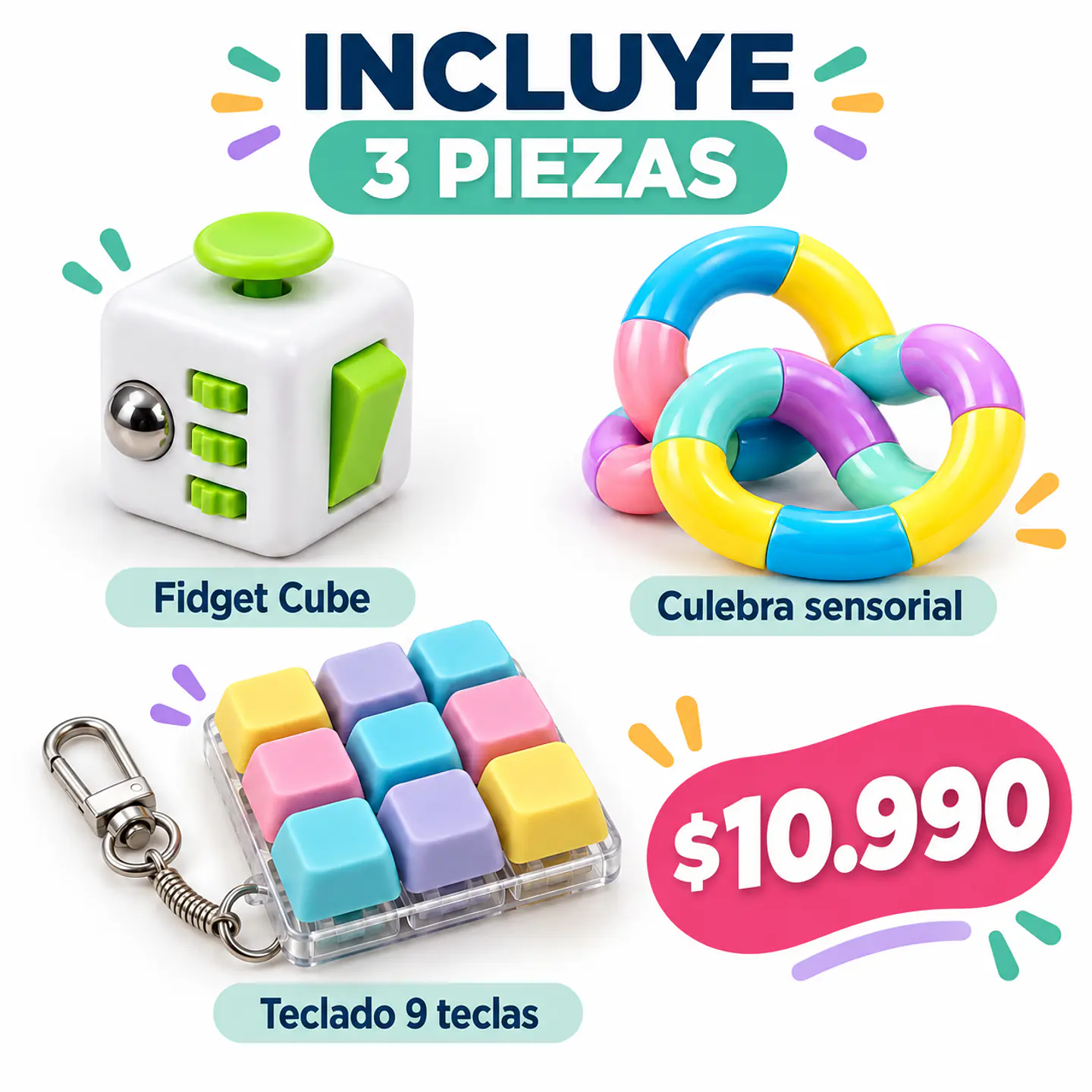 Kit Sensorial Antiestrés 3 Piezas 3