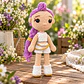 Muñeca K-Pop Lila – Tejida a Mano - Miniatura 1