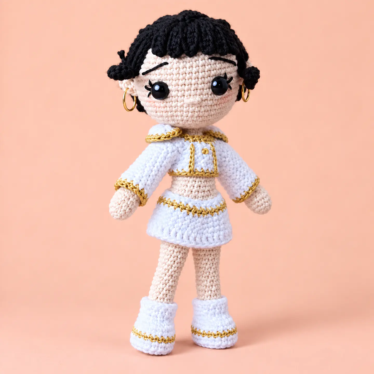Muñeca K-Pop Cabello Negro – Tejida a Mano 1