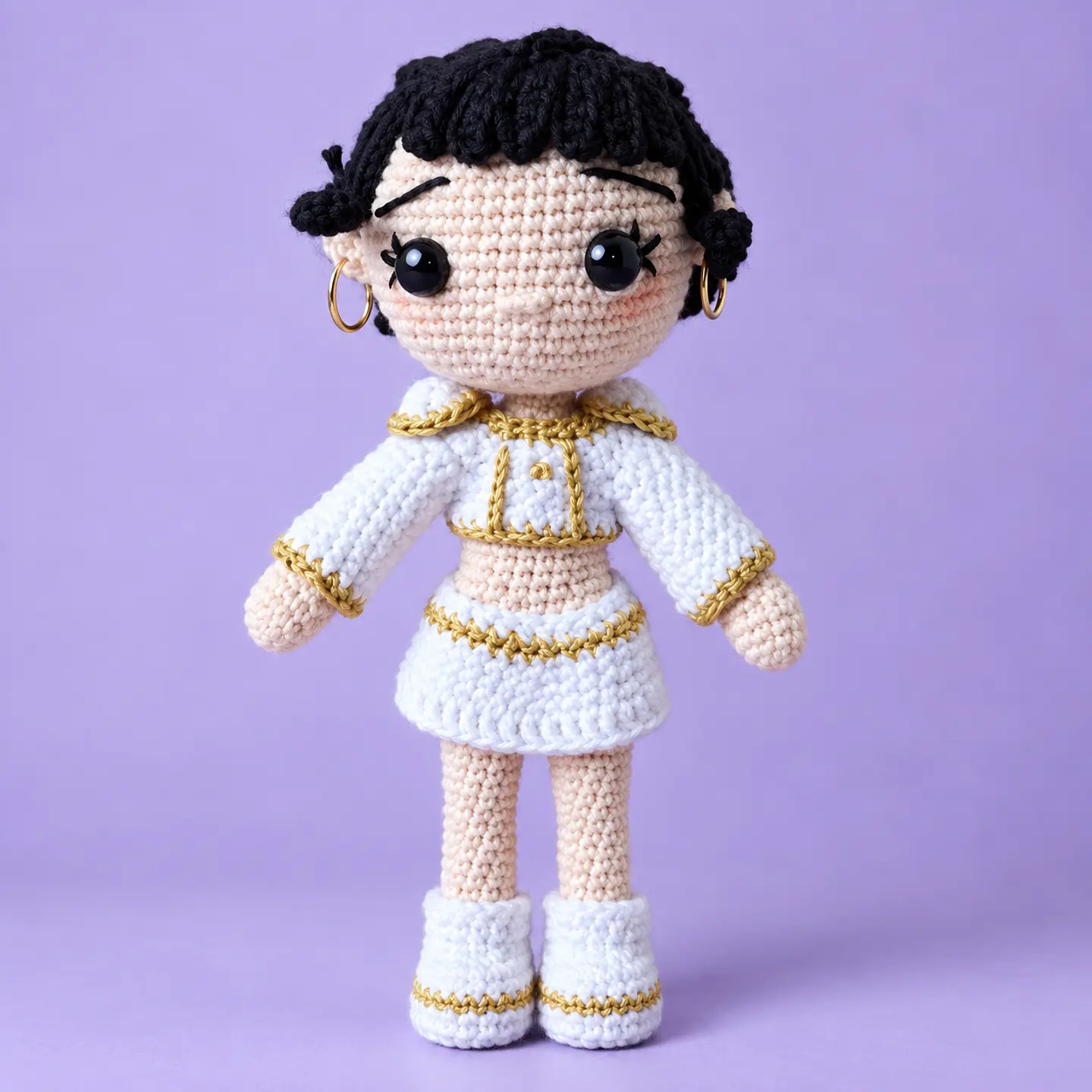 Muñeca K-Pop Cabello Negro – Tejida a Mano 3