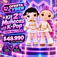 Kit 2 Muñecas K-Pop – Cabello Negro + Lila - Miniatura 2