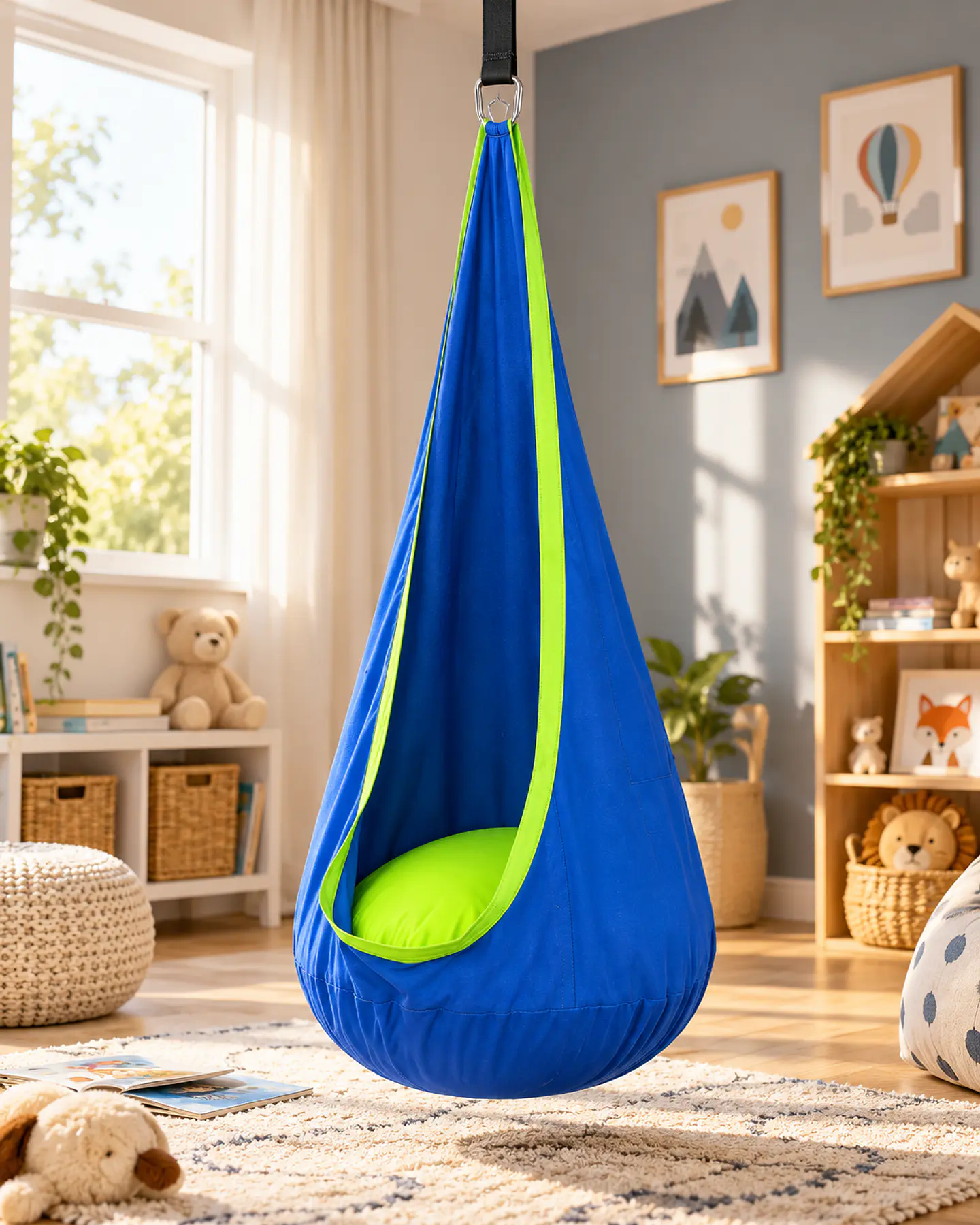 Columpio Sensorial Colgante para Niños con Cojín Inflable 2