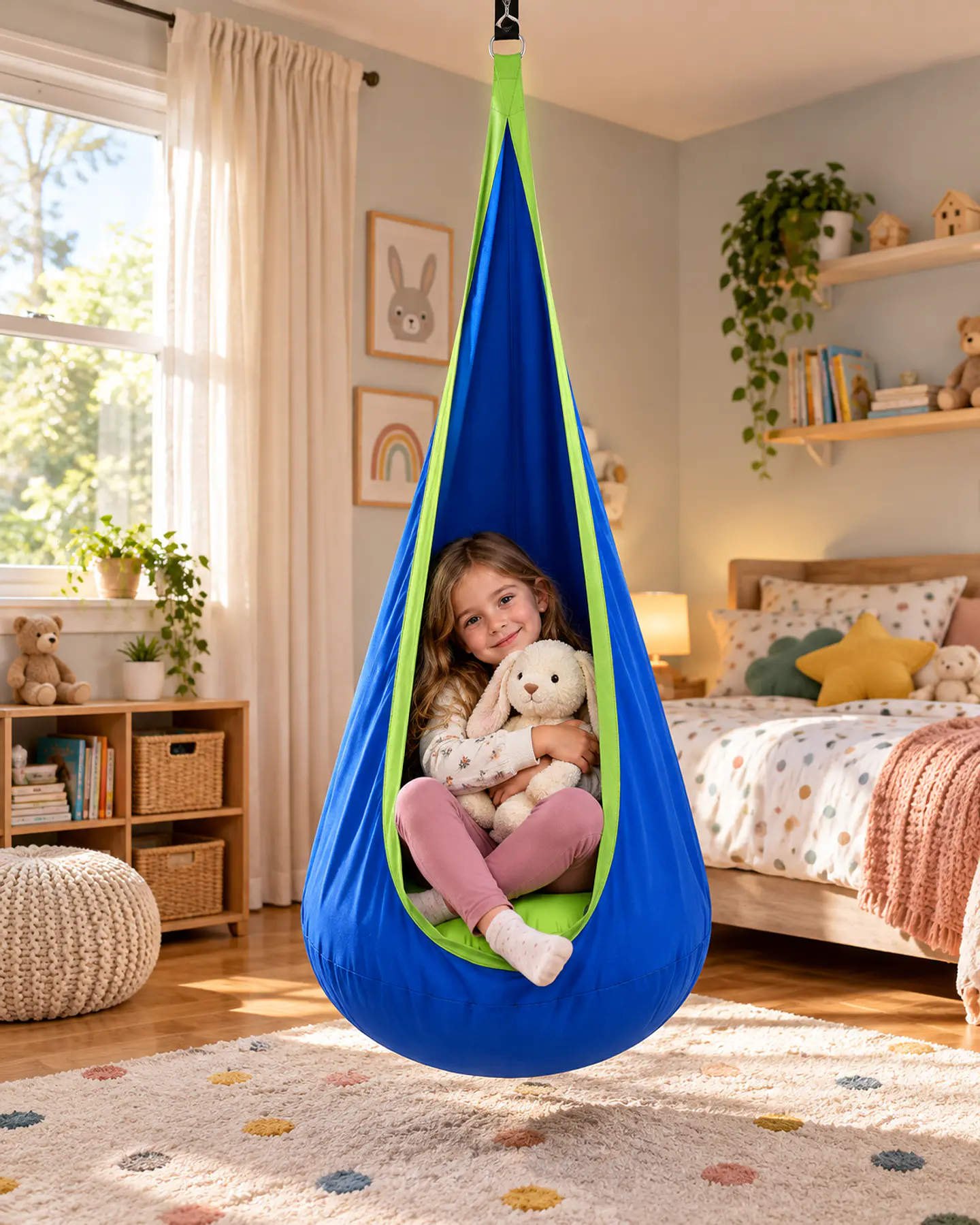 Columpio Sensorial Colgante para Niños con Cojín Inflable 4