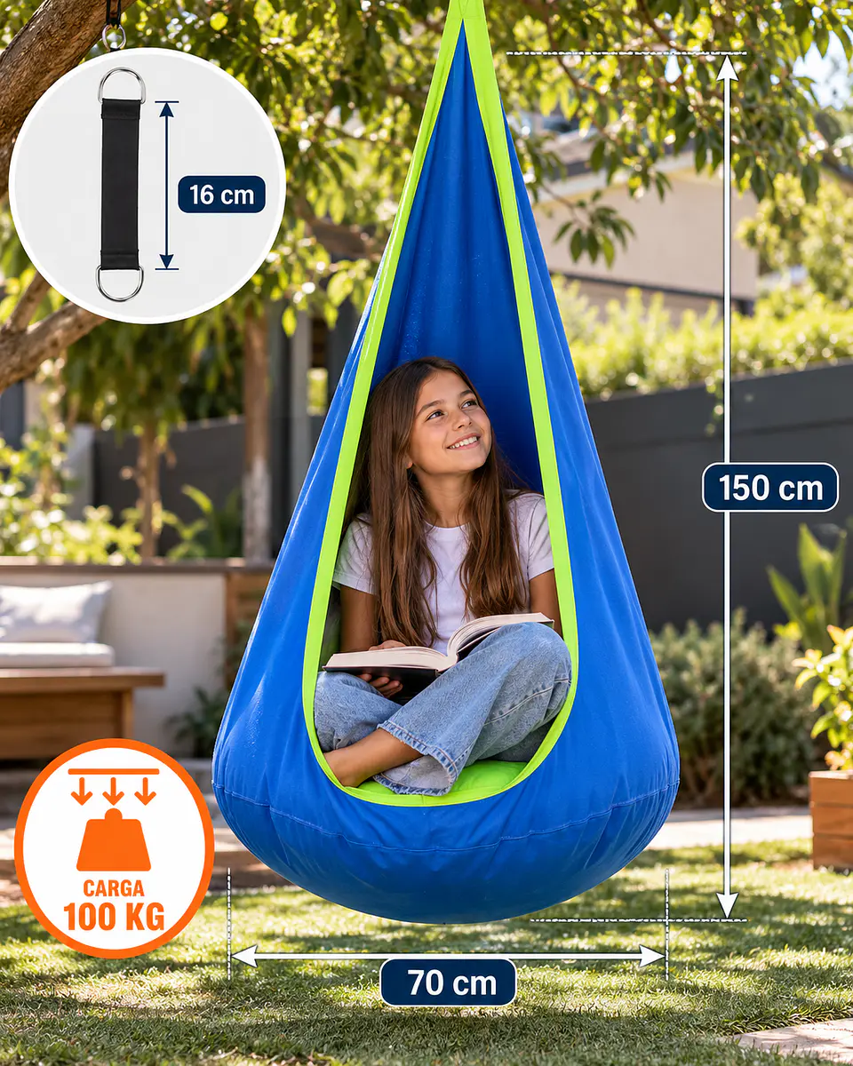 Columpio Sensorial Colgante para Niños con Cojín Inflable 5